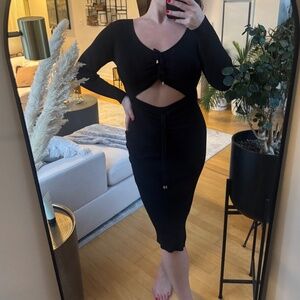 Black dress with cutouts